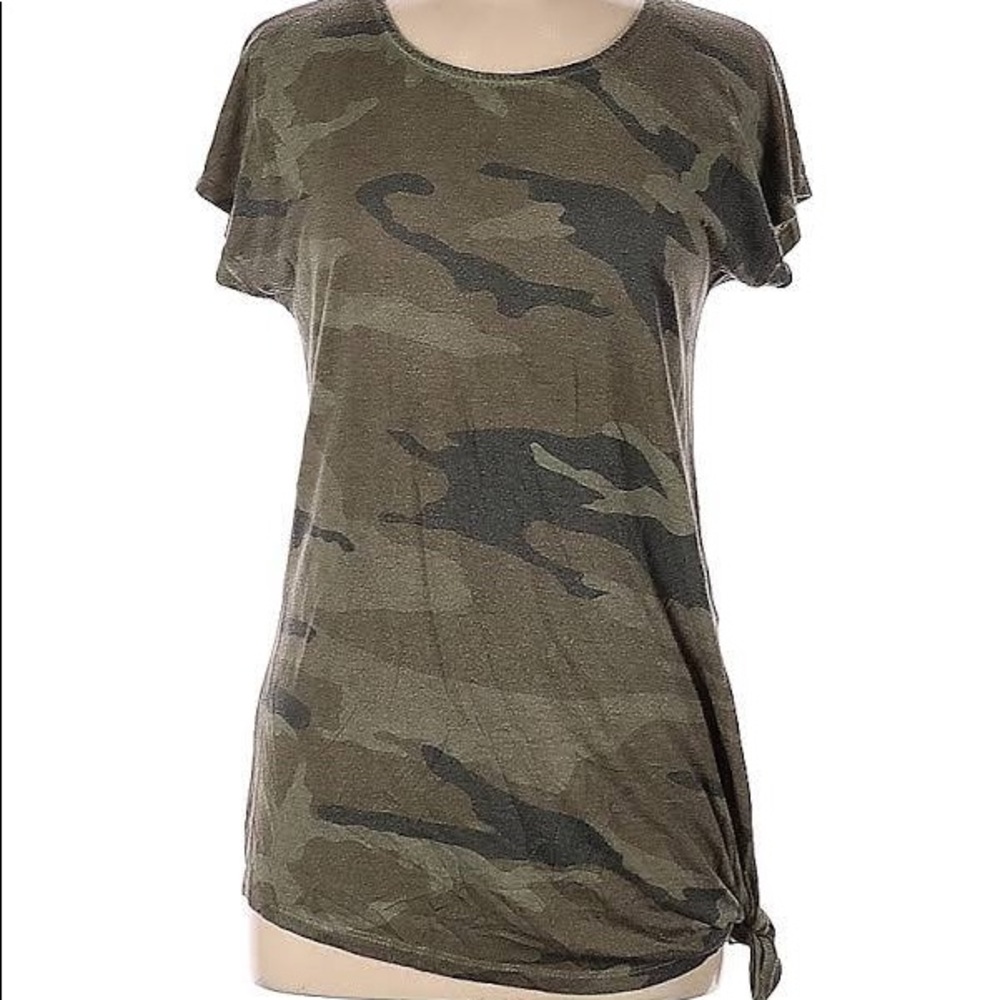 Camo Tee With Knot Detail